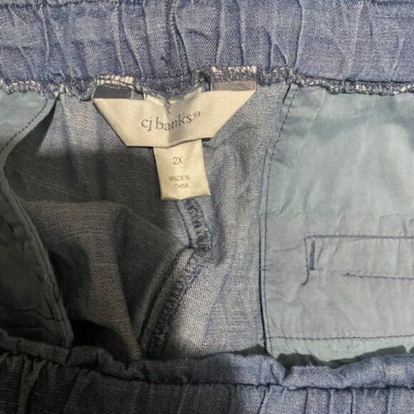 CJ Banks Wide leg denim drawstring pants, size 3X - Picture 3 of 4